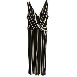 NWT Candies women’s med black, white and blue one piece sleeveless jumpsuit